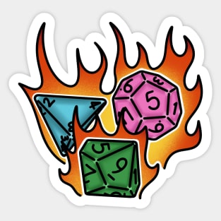 Dice on fire! Sticker